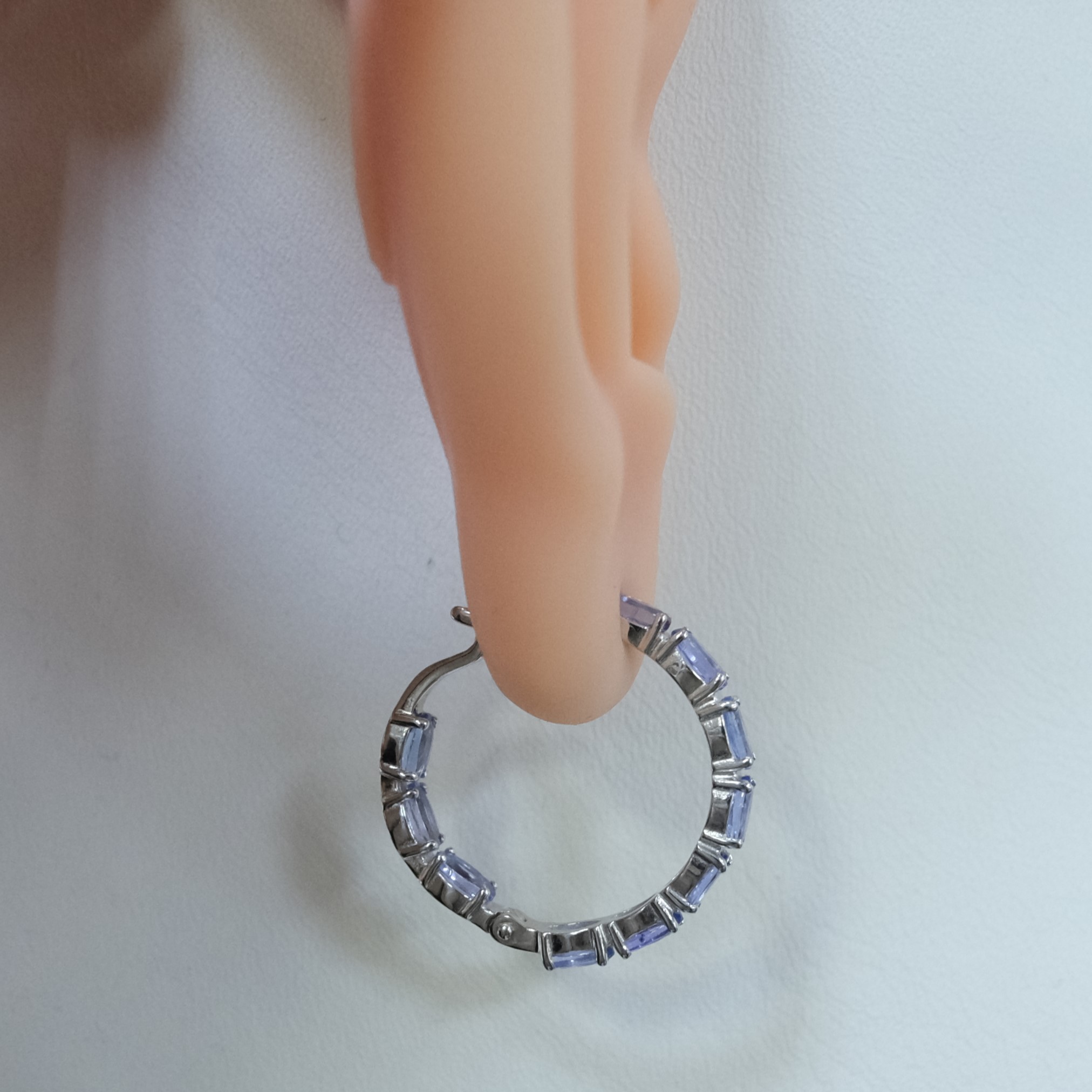 Серебряные серьги с танзанитами